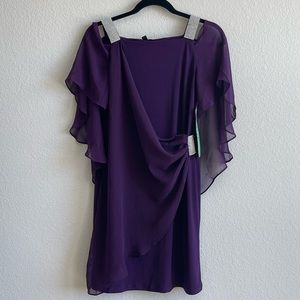 Beautiful New women dress in purple whit shiny straps